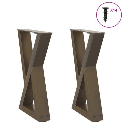 2 db natúr acél dohányzóasztal láb 28 x (42-43,3) cm acél