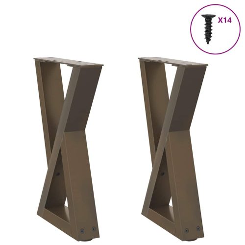 2 db natúr acél dohányzóasztal láb 38x(42-43,3) cm acél