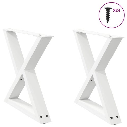 2 db fehér dohányzóasztal láb 60 x (42-43,3) cm acél dohányzóasztal láb