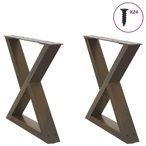 2 db natúr acél dohányzóasztal láb 60 x (42-43,3) cm acél