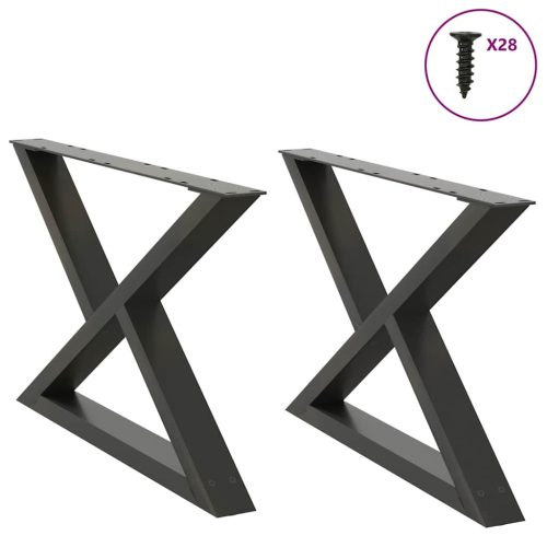 2 db antracitszürke acél dohányzóasztal láb 70 x (42-43,3) cm