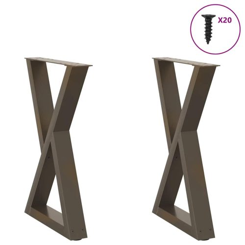 2 db natúr acél étkezőasztal láb 60 x (72-73,3) cm acél