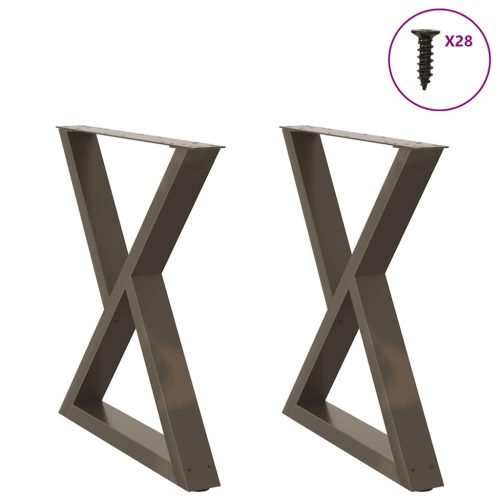 2 db natúr acél étkezőasztal láb 70 x (72-73,3) cm acél