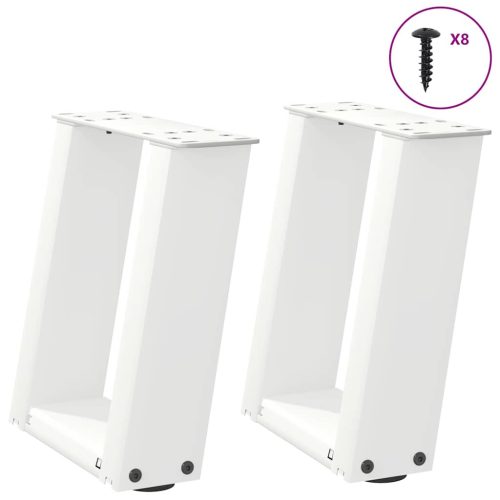 2 db U alakú fehér dohányzóasztal láb 30x(30-31) cm acél