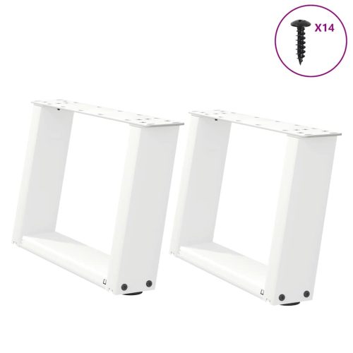 2 db U alakú fehér dohányzóasztal láb 50 x (30-31) cm acél
