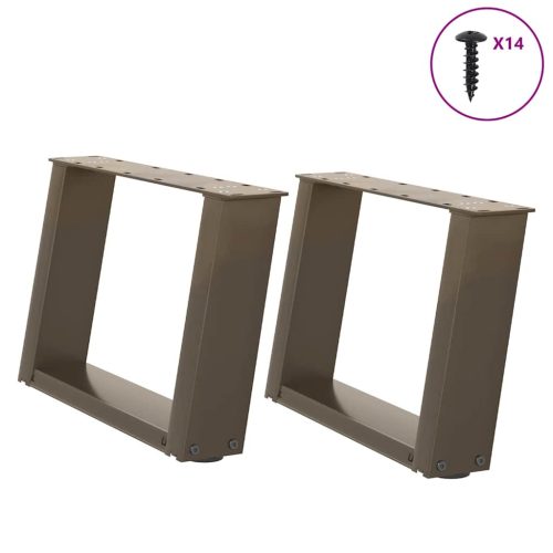 2 db U alakú natúr acél dohányzóasztal láb 50x(30-31) cm