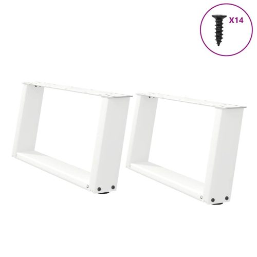 2 db U alakú fehér dohányzóasztal láb 70 x (30-31) cm acél