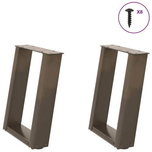 2 db U alakú natúr acél dohányzóasztal láb 28 x (42-43) cm