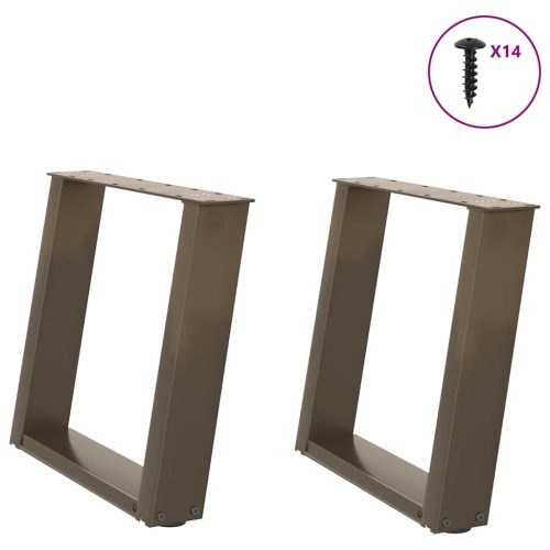 2 db U alakú natúr acél dohányzóasztal láb 50x(42-43) cm