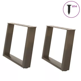   2 db U alakú natúr acél dohányzóasztal láb 60x(42-43) cm