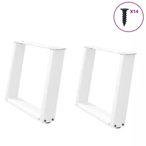   2 db U alakú dohányzóasztal láb fehér 70 x (42-43) cm acél