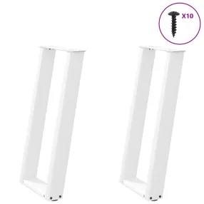 2 db fehér U alakú konzolasztal láb 28 x (72-73) cm acél