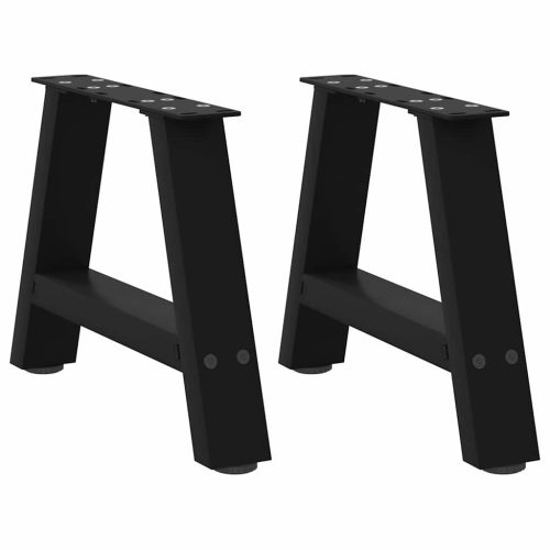 2 db A-alakú dohányzóasztal láb fekete 40 x (30-31) cm acél dohányzóasztal láb