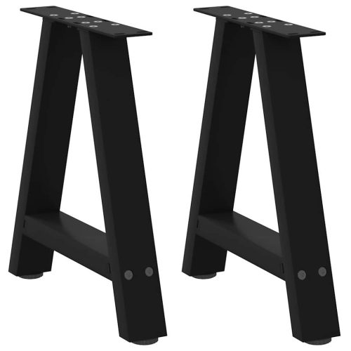 2 db fekete, A-alakú acél dohányzóasztal láb 38 x (42-43) cm