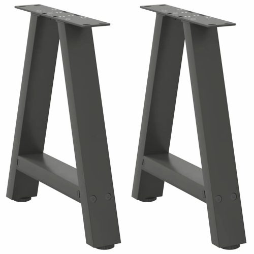 2 db antracitszürke A-alakú acél dohányzóasztal láb 38x(42-43) cm