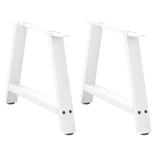 vidaXL 2 db A-alakú dohányzóasztal láb fehér 60 x (42-43) cm acél dohányzóasztal láb