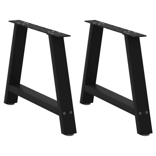 2 db A-alakú fekete dohányzóasztal láb 70 x (42-43) cm acél