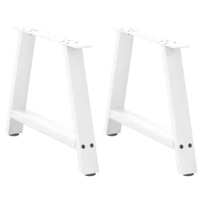   2 db A-alakú dohányzóasztal láb fehér 70 x (42-43) cm acél dohányzóasztal láb