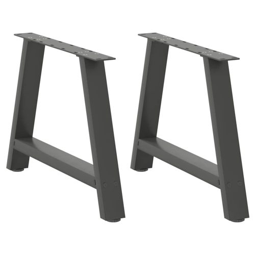 2 db antracitszürke A-alakú acél dohányzóasztal láb 70 x (42-43) cm