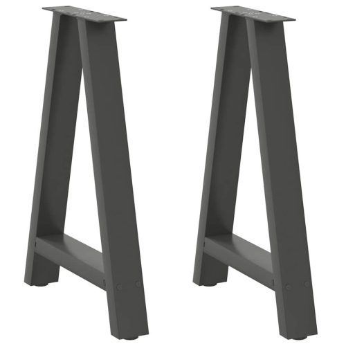 2 db antracitszürke A-alakú étkezőasztal láb 60x(72-73) cm acél étkezőasztal láb