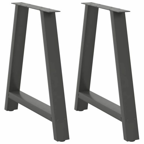 2 db antracitszürke A-alakú étkezőasztal láb 70x(72-73) cm acél étkezőasztal láb