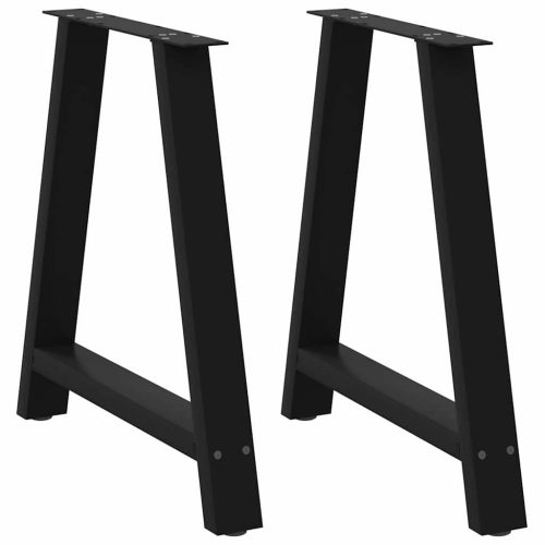 2 db A-alakú étkezőasztal láb fekete 80x(72-73) cm acél étkezőasztal láb