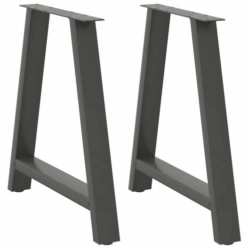 2 db antracitszürke A-alakú acél étkezőasztal láb 80x(72-73) cm