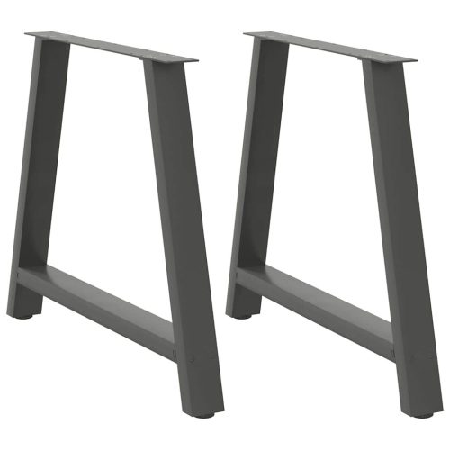2 db antracitszürke A-alakú étkezőasztal láb 90 x (72-73) cm acél étkezőasztal láb