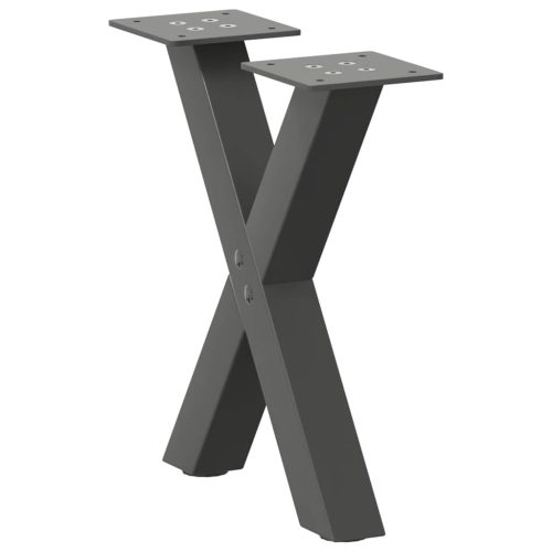 2 db antracitszürke X-alakú acél dohányzóasztal láb 40x(30-31) cm