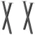 2 db antracitszürke X-alakú acél étkezőasztalláb 50x(72-73) cm