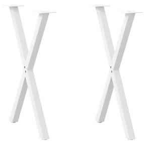   2 db fehér, X alakú étkezőasztal láb 57 x (72-73) cm acél étkezőasztalhoz