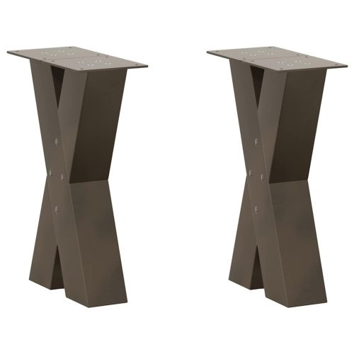 2 db X alakú natúr acél dohányzóasztal láb 38x(42-43) cm