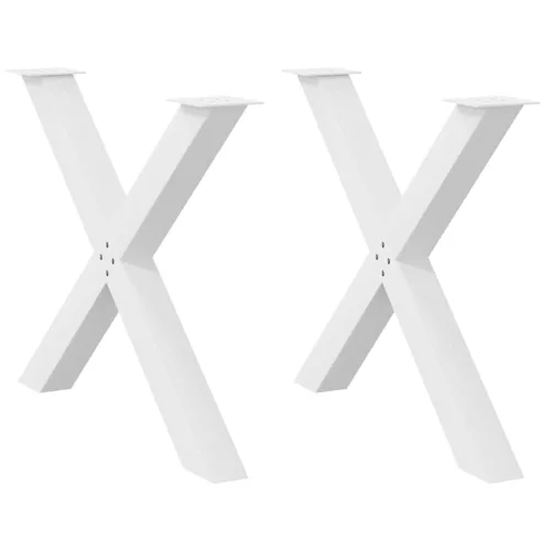 vidaXL 2 db X alakú étkezőasztal láb fehér 90 x (72-73) cm acél étkezőasztal láb