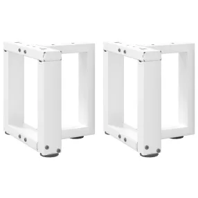   2 db fehér, T-alakú acél dohányzóasztal láb 30x25x(30-31) cm