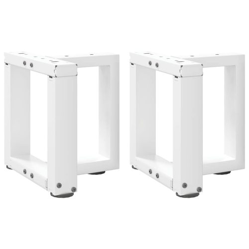 2 db fehér, T-alakú acél dohányzóasztal láb 30x25x(30-31) cm