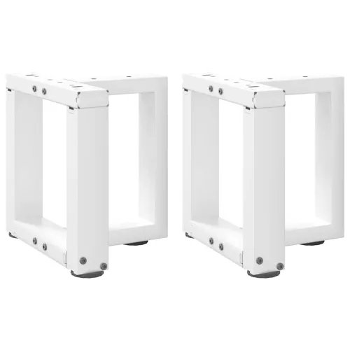 2 db fehér, T-alakú acél dohányzóasztal láb 30x25x(30-31) cm