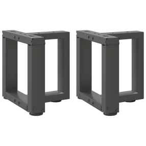   2 db antracitszürke, T-alakú acél dohányzóasztal láb 30x25x(30-31) cm
