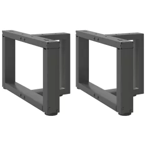   2 db antracitszürke, T-alakú acél dohányzóasztal láb 40x25x(30-31) cm