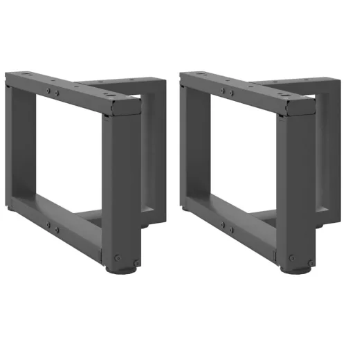 2 db antracitszürke, T-alakú acél dohányzóasztal láb 40x25x(30-31) cm