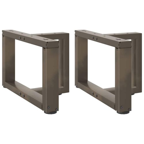 2 db fekete, T-alakú acél dohányzóasztal láb 40x25x(30-31) cm