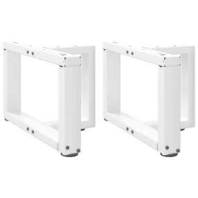   2 db fehér, T-alakú dohányzóasztal láb 50x25x(30-31) cm acél dohányzóasztal láb