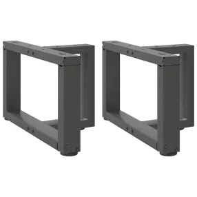   2 db antracitszürke, T-alakú acél dohányzóasztal láb 50x25x(30-31) cm