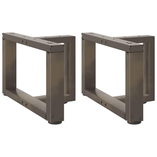 2 db fekete, T-alakú acél dohányzóasztal láb 50x25x(30-31) cm