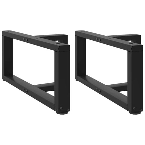 2 db fekete, T-alakú acél dohányzóasztal láb 60x25x(30-31) cm