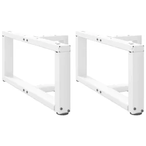   2 db fehér, T-alakú dohányzóasztal láb 60x25x(30-31) cm acél dohányzóasztal láb
