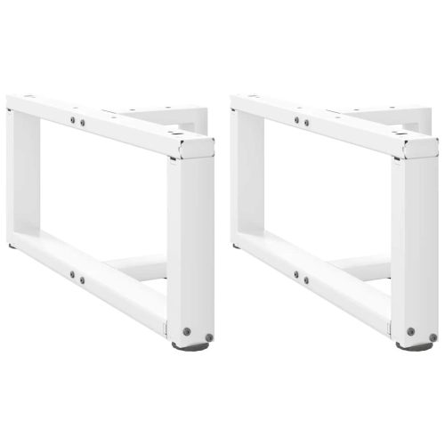 2 db fehér, T-alakú dohányzóasztal láb 60x25x(30-31) cm acél dohányzóasztal láb