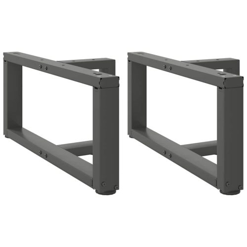 2 db antracitszürke, T-alakú acél dohányzóasztal láb 60x25x(30-31) cm