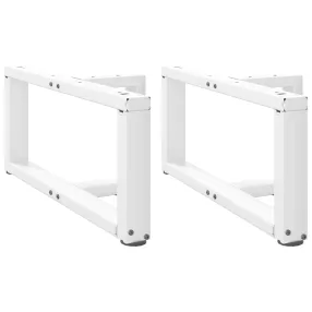   2 db fehér, T-alakú dohányzóasztal láb 70x25x(30-31) cm acél dohányzóasztal láb