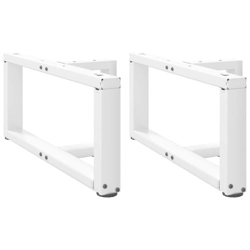 2 db fehér, T-alakú dohányzóasztal láb 70x25x(30-31) cm acél dohányzóasztal láb