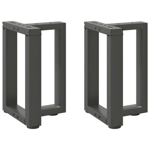 2 db antracitszürke, T-alakú acél dohányzóasztal láb 28x25x(42-43) cm